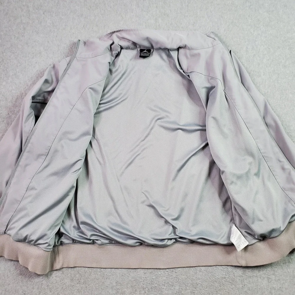 Jordan Jacket Mens Large Gray Full Zip Bomber Windbreaker Jumpman 332721-071